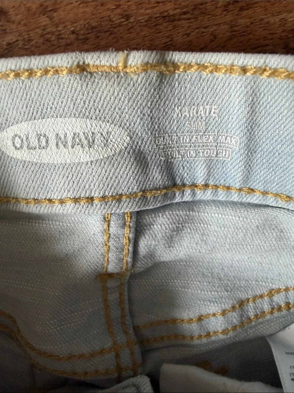 Light Wash Distressed Jeans - Light Blue boys slim size 7